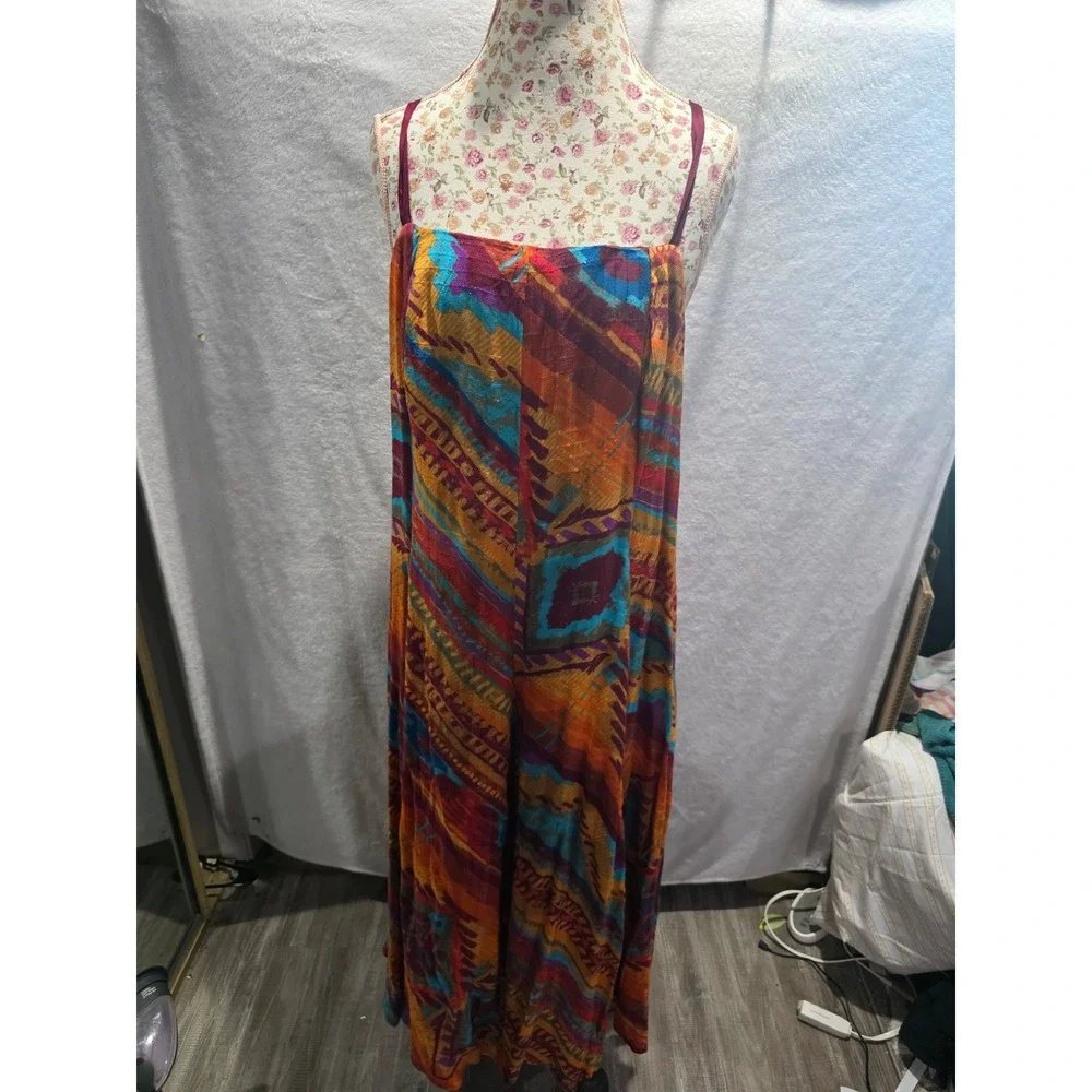 Free People Sahara Desert Maxi Western Cowgirl Boho Handkerchief Hem Retro Indie - Picture 5 of 7